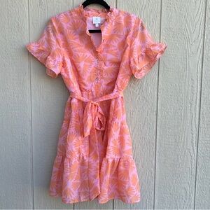 Floral Pink Button-Up Dress